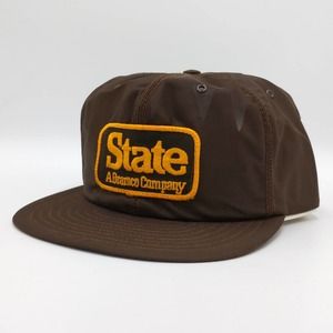 Vintage State Bramco Company Snapback Trucker Hat LOUISVILLE Patch Cap Brown 70s